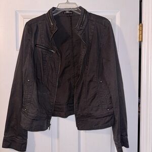 Women's Black Moto Jean Jacket